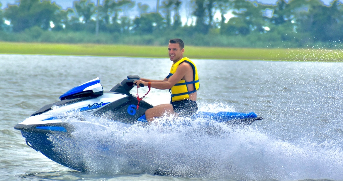 Kevin on a jet ski